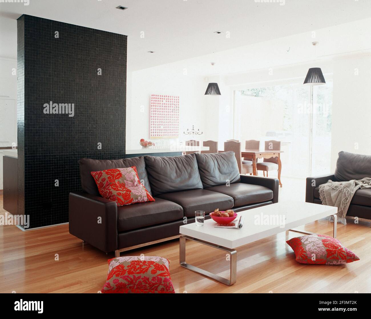 Black leather sofa throw hires stock photography and images Alamy