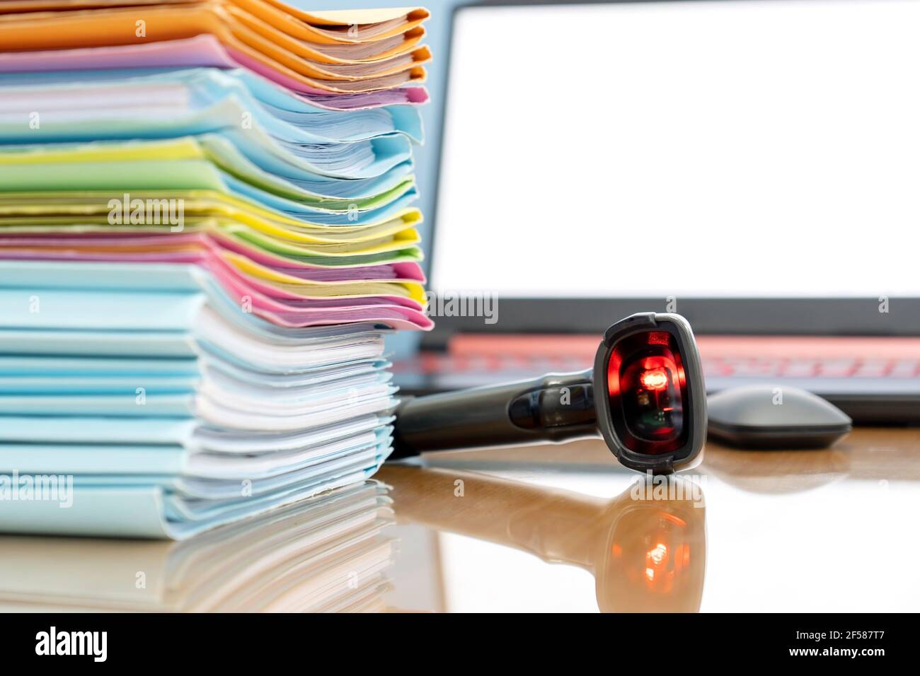 Using scanner machine for convert document to digital data storing into