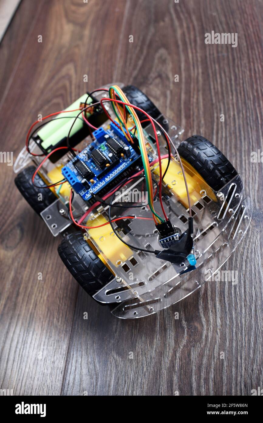 Arduino project remote controlled car with bluetooth module. Car with