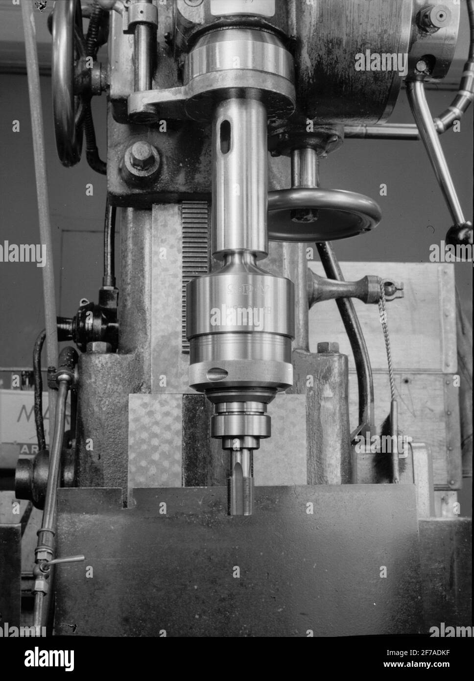 Drill head in machine. >> Stock Photo Alamy