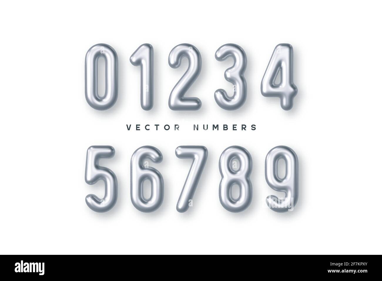Silver numbers vector set Stock Vector Image & Art Alamy