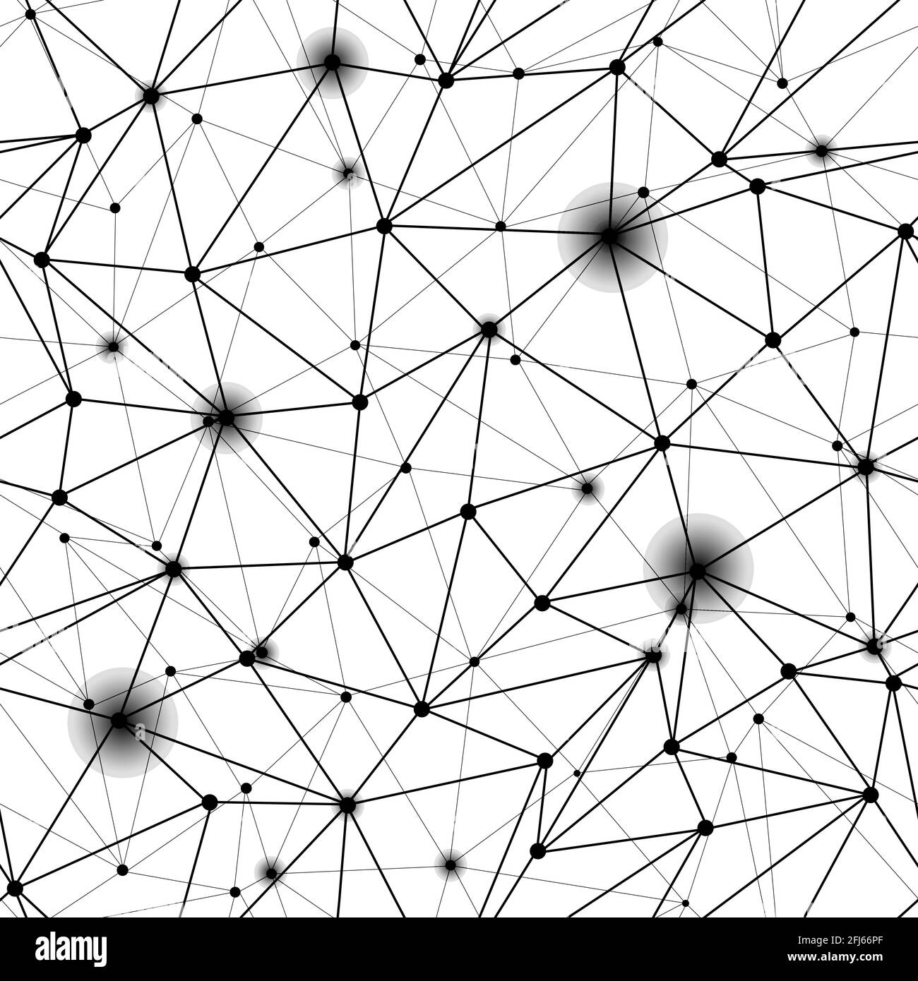 Black polygonal network grid seamless pattern. Triangle Lines and