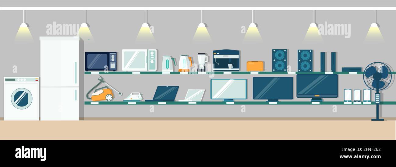 Electronics store vector poster, banner design template Stock Vector