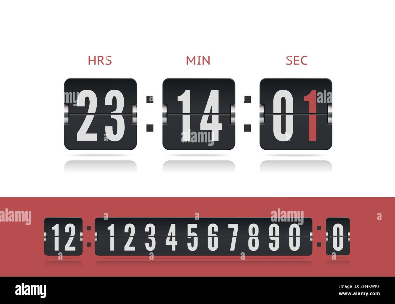 Vector modern ui design old countdown timer with numbers. Scoreboard