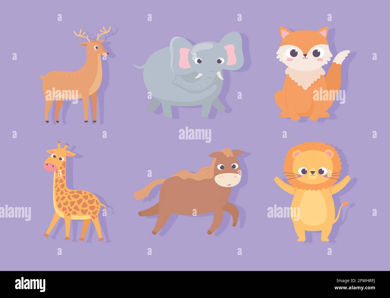 cute animals set Stock Vector Image & Art Alamy