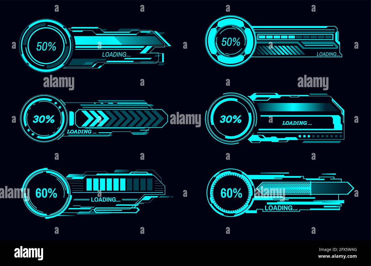 HUD futuristic vector loading bars Sci Fi game user interface