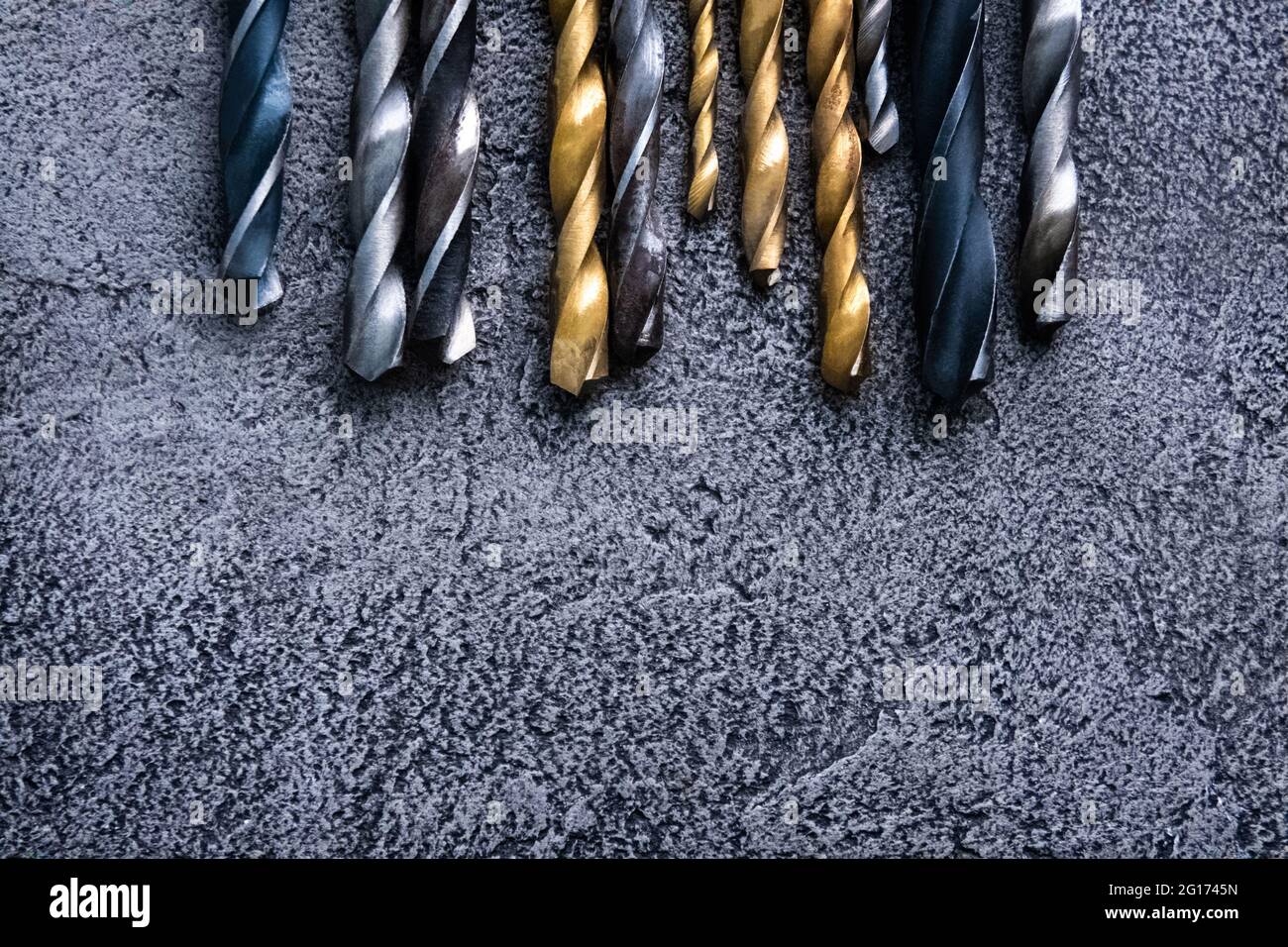 Different sizes drill bits Stock Photo Alamy