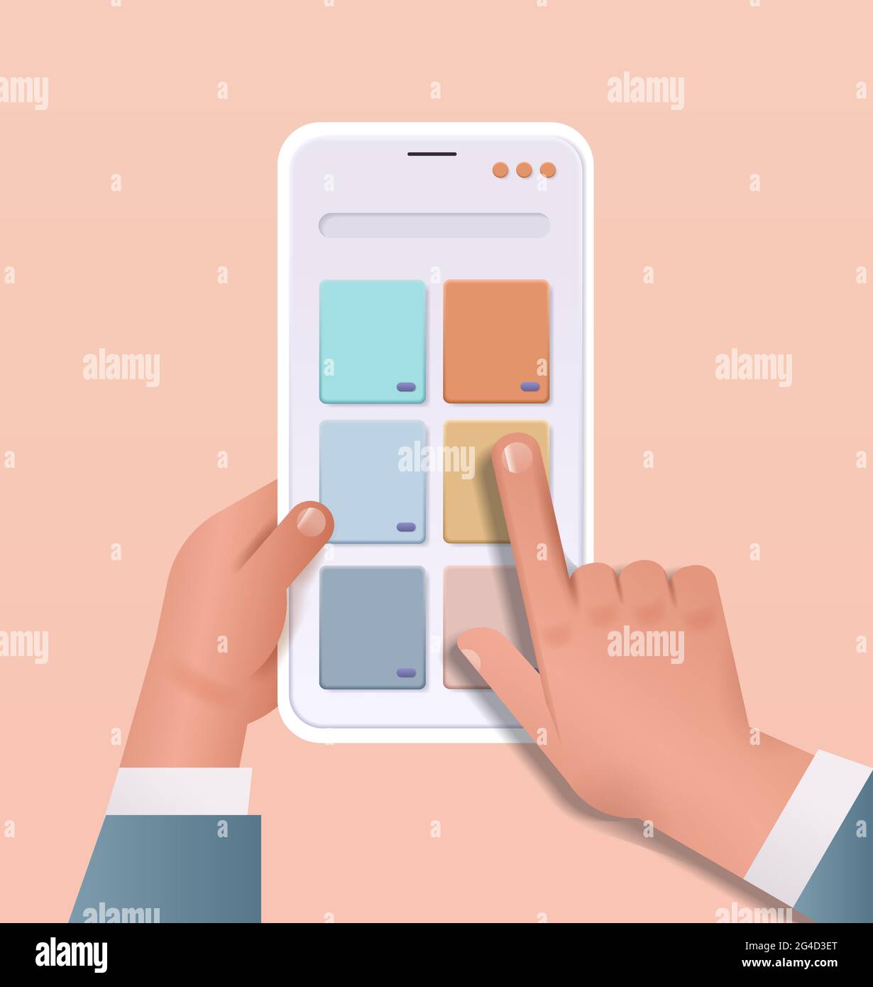 developer hands creating mobile user interface on smartphone screen web