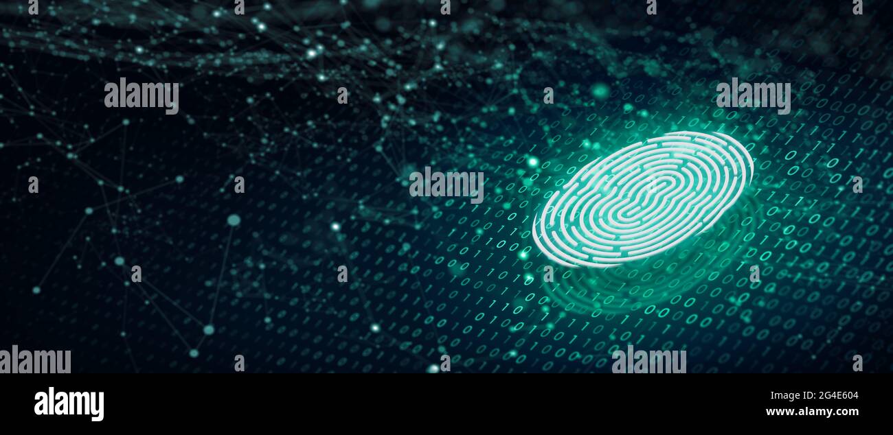 Future security technology. Fingerprint scan provides security access