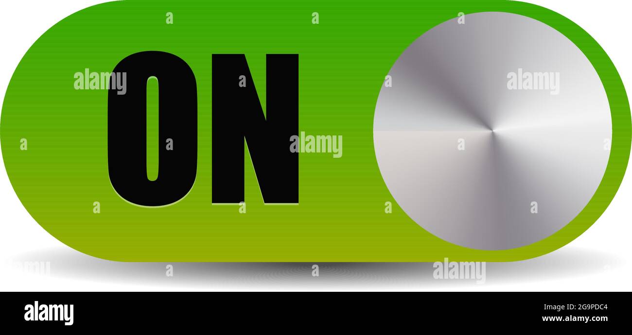 Onoff power button, switch, toggle. Slider, touchscreen button Stock