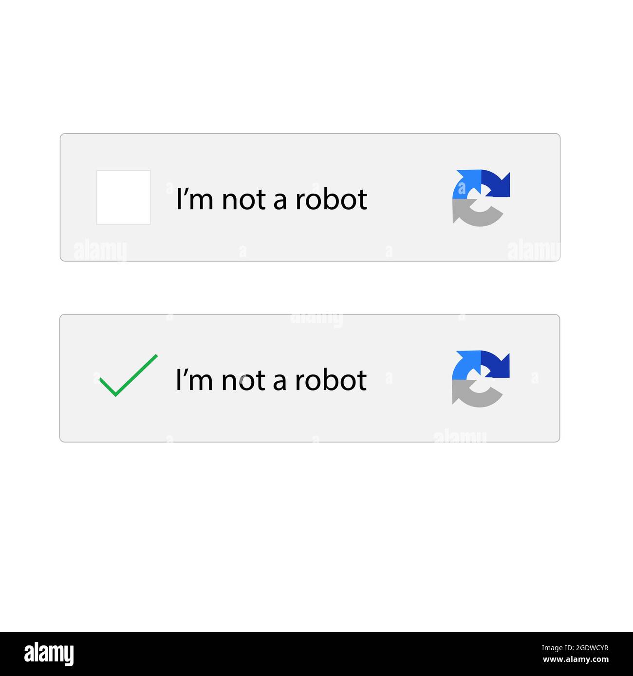 I am not robot on white background. captcha i am not a robot computer