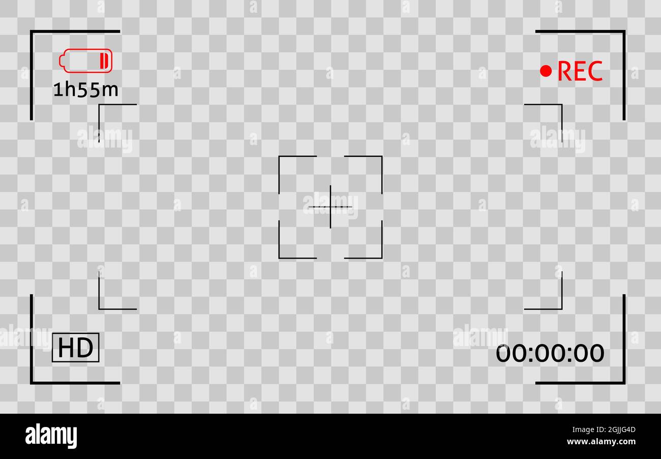 Camera viewfinder frame. Display snapshot digital video record screen