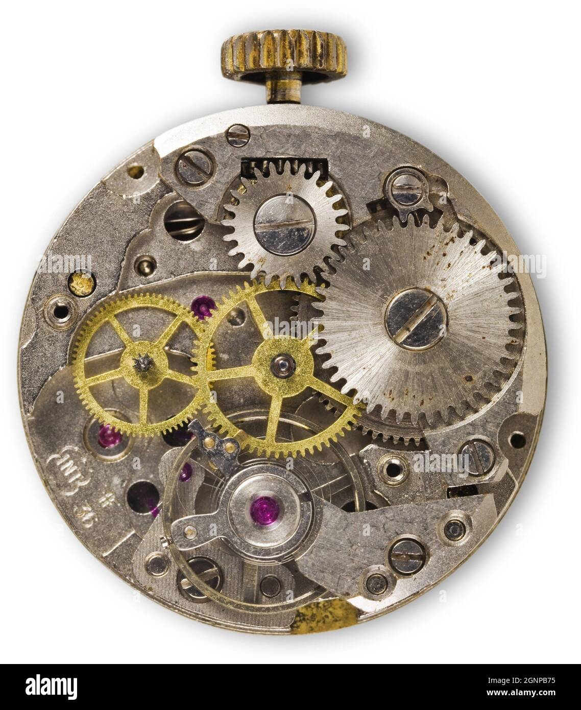 clockwork of an old pocket watch Stock Photo Alamy