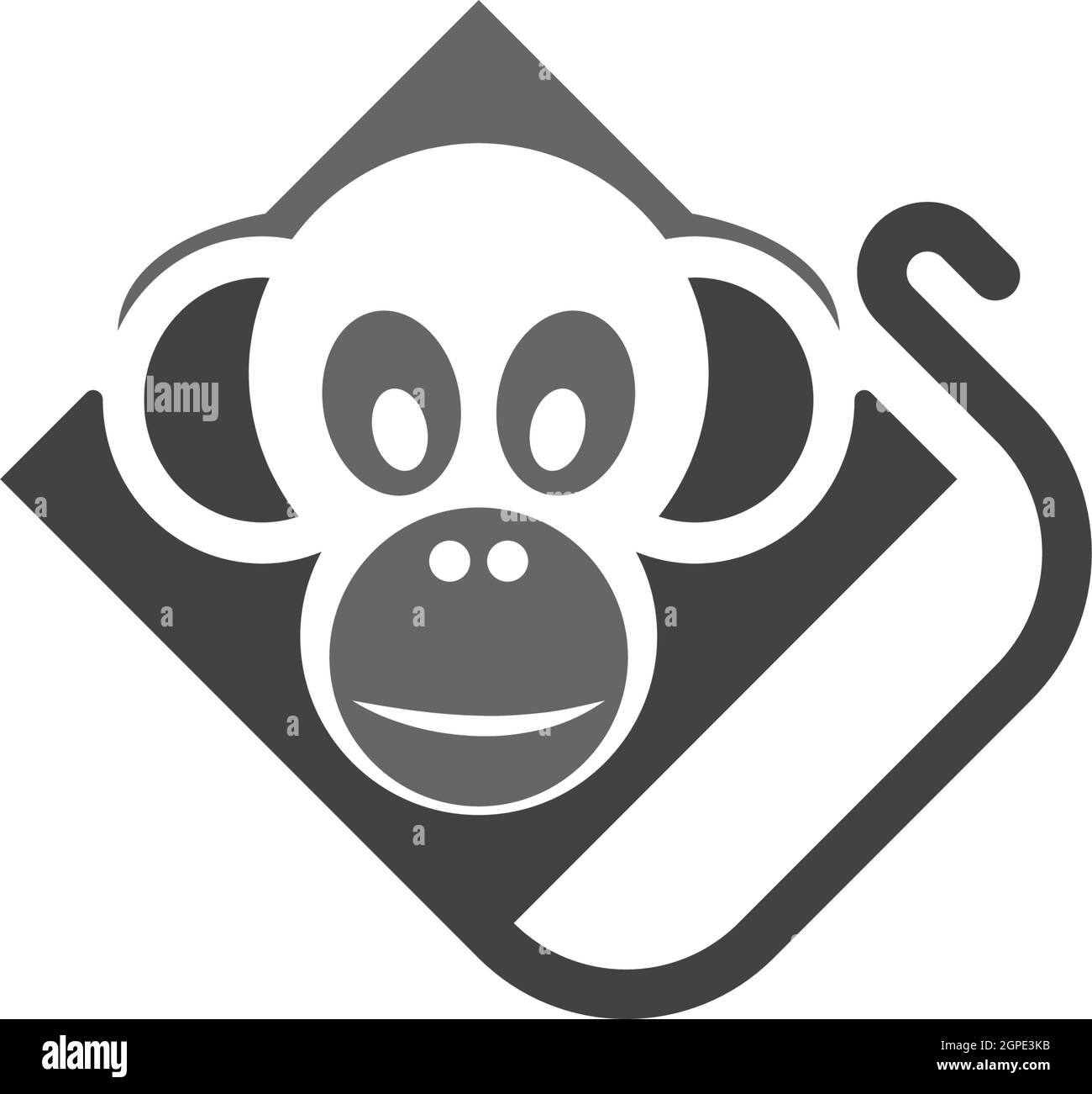Monkey logo icon illustration vector flat design Stock Vector Image