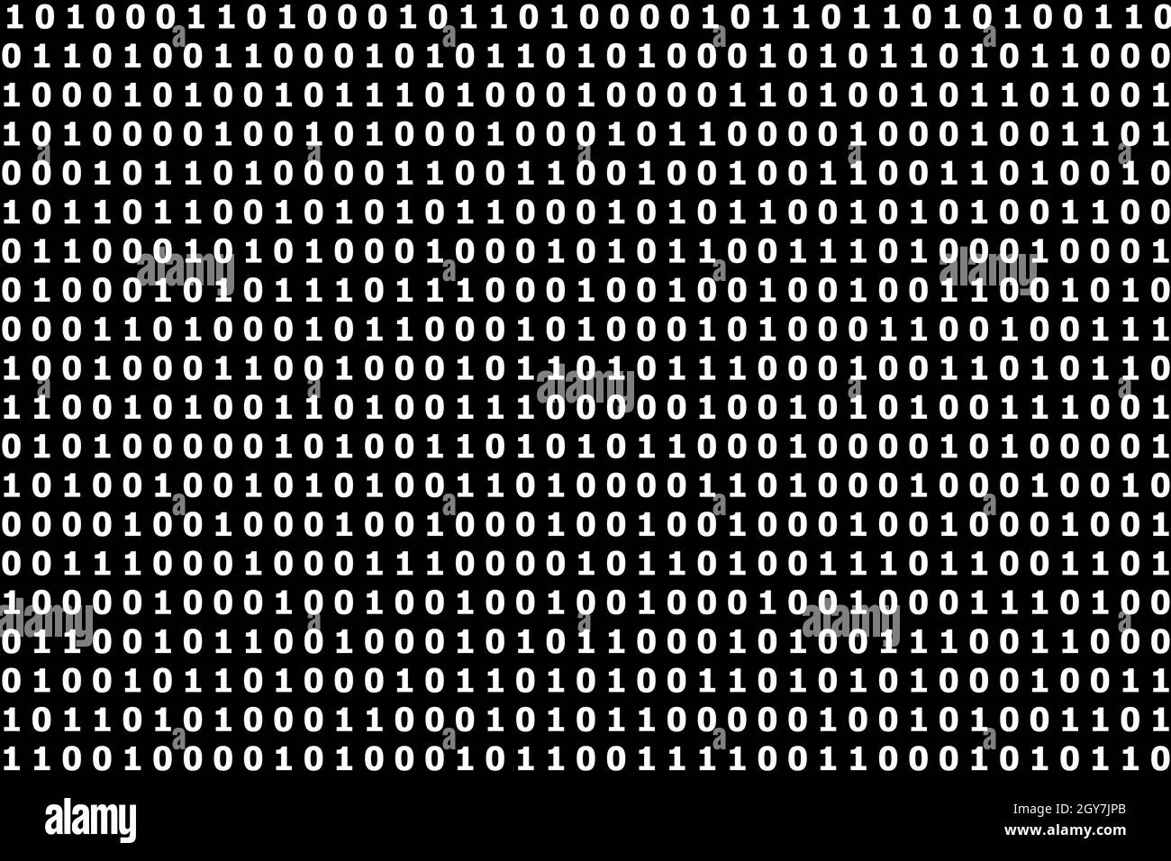 White binary code on a black background Stock Photo Alamy