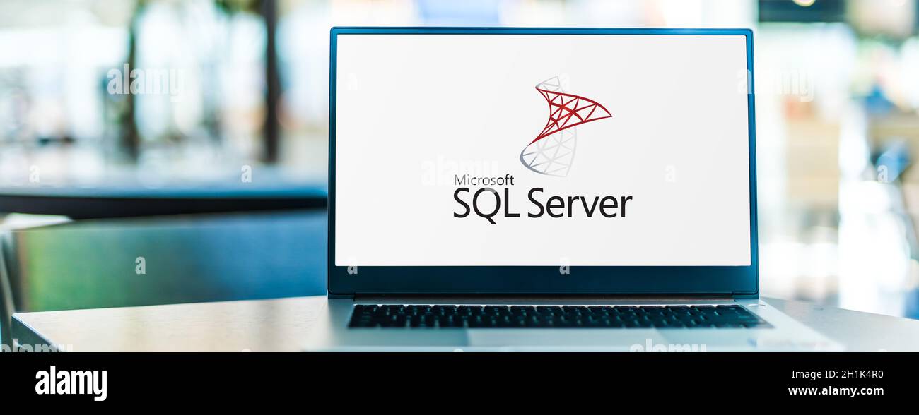 Poznan Pol Sep 23 2020 Laptop Computer Displaying Logo Of Microsoft Sql Server A Relational Database Management System Developed By Microsoft Stock Photo Alamy
