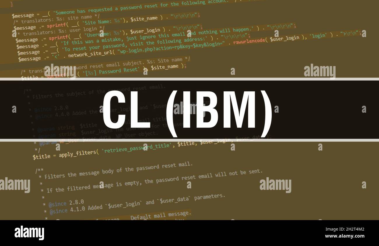 CL (IBM) concept with Random Parts of Program Code.CL (IBM) text