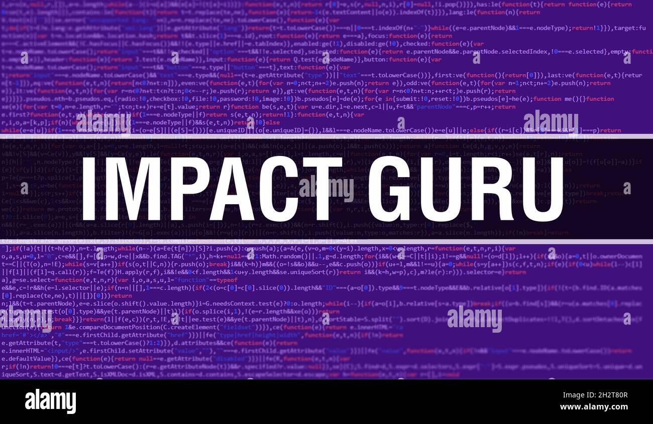 Impact Guru with Digital java code text. Impact Guru and Computer