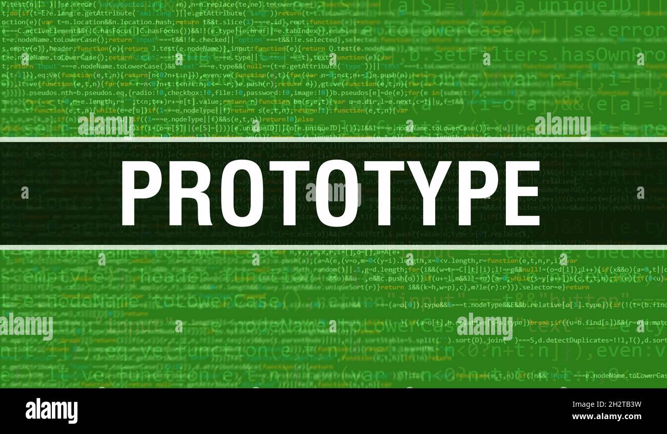 Prototype with Digital java code text. Prototype and Computer software