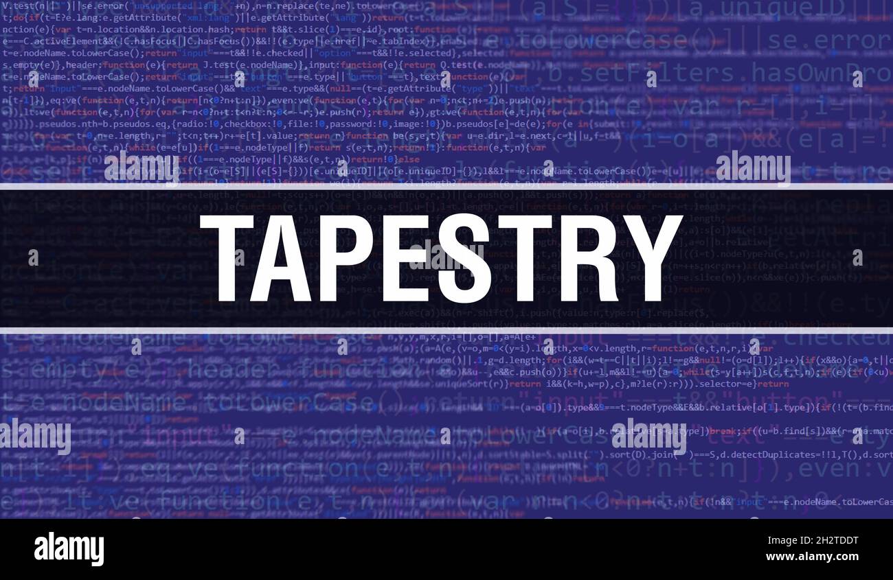 Tapestry concept with Random Parts of Program Code. Tapestry with