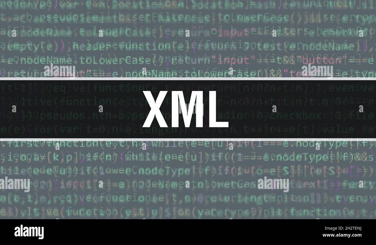 XML concept with Random Parts of Program Code. XML with Programming