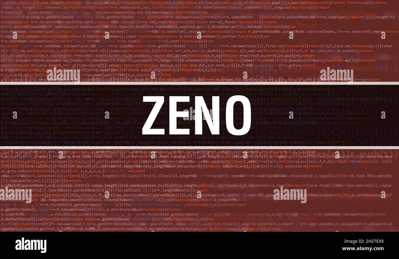 Zeno concept with Random Parts of Program Code.Zeno text written on