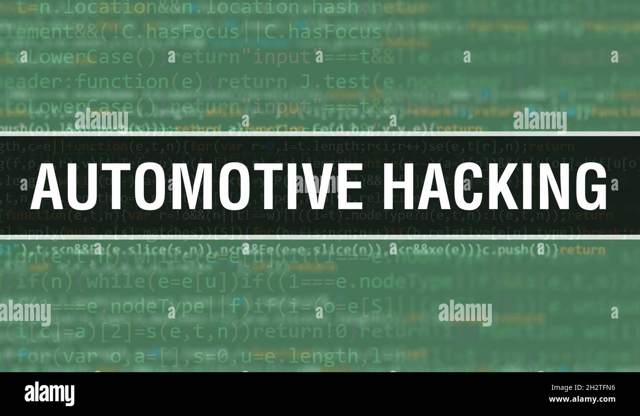 Automotive hacking with Digital java code text. Automotive hacking and