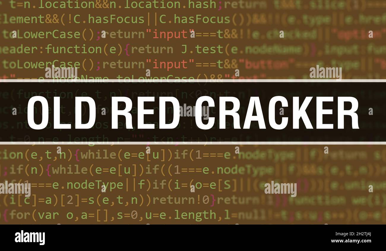 Old Red Cracker concept illustration using code for developing programs