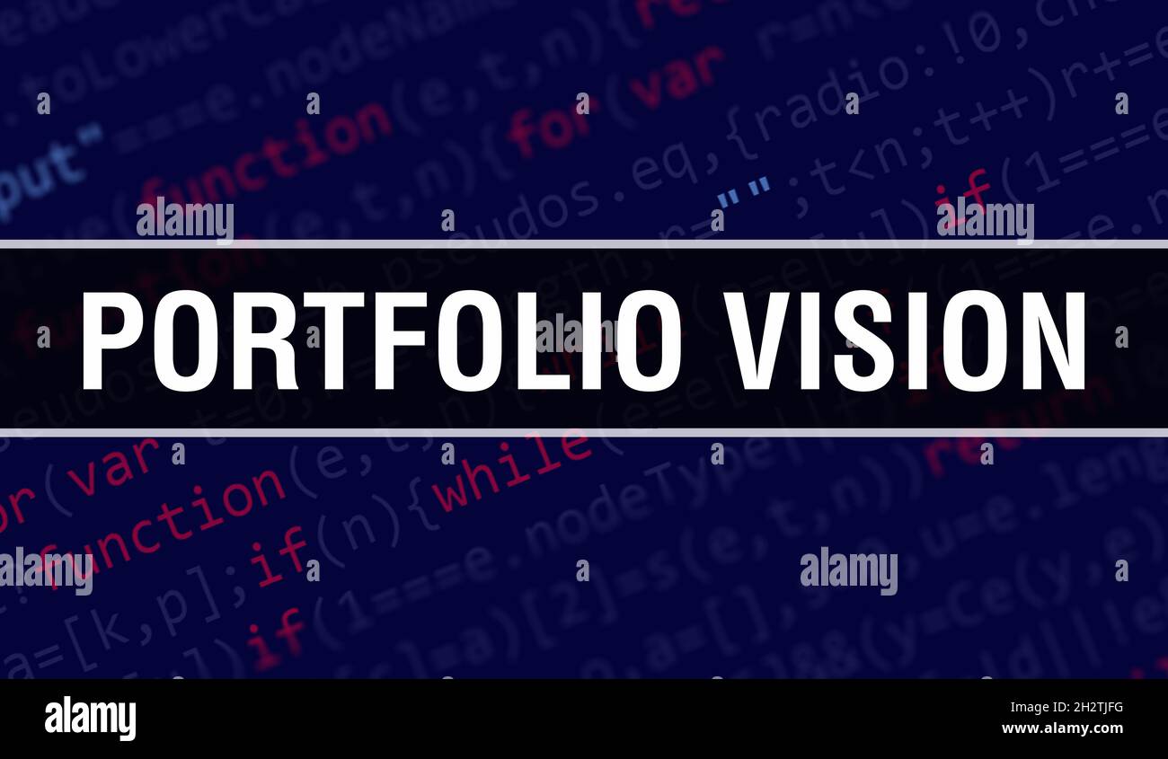 Portfolio Vision with Digital java code text. Portfolio Vision and