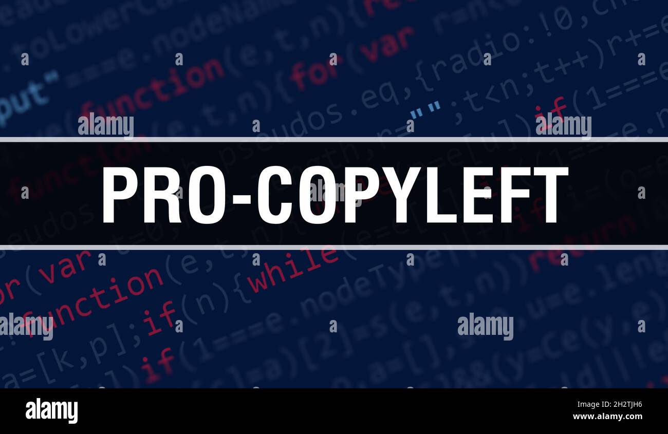 Procopyleft with Digital java code text. Procopyleft and Computer
