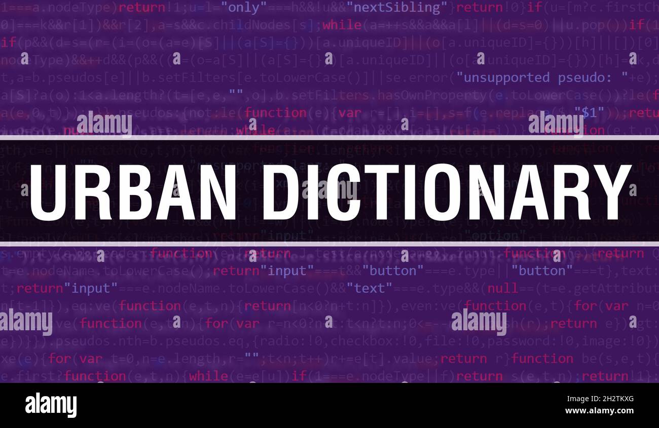 Urban Dictionary with Binary code digital technology background