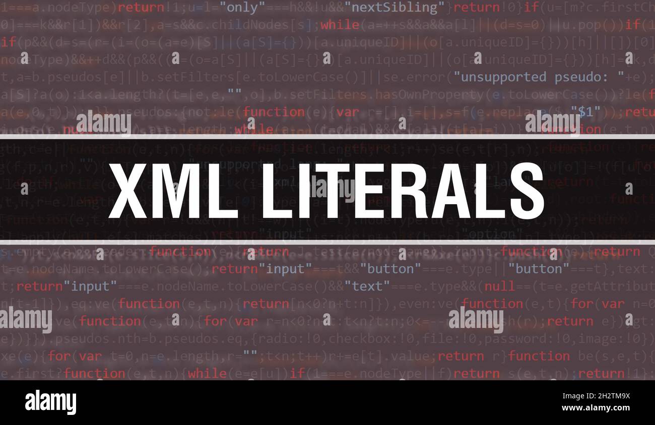 XML Literals with Binary code digital technology background. Abstract
