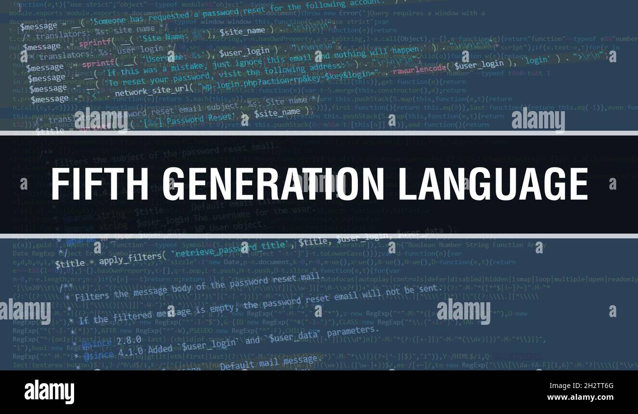 Fifth generation language concept illustration using code for