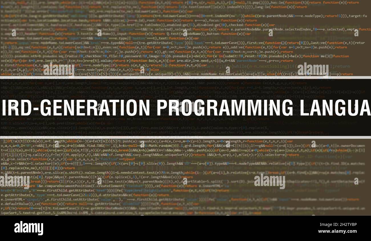 Third generation programming language text hires stock photography and