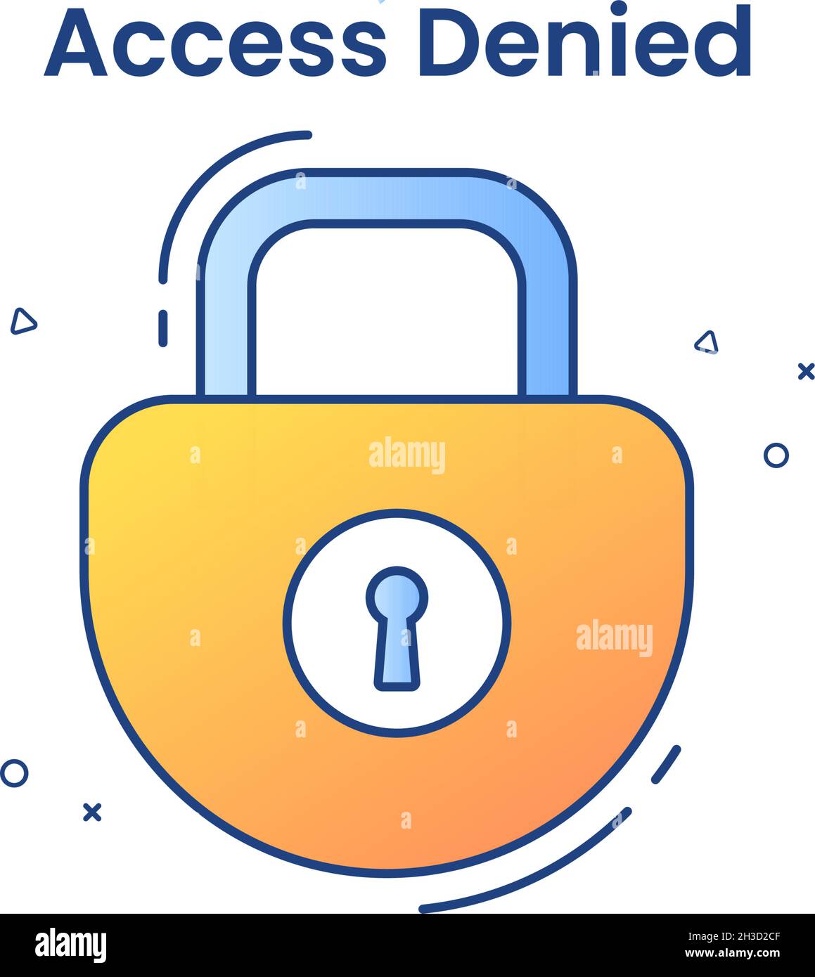 Login Access Denied Vector Illustration. System Refuses Password, Error