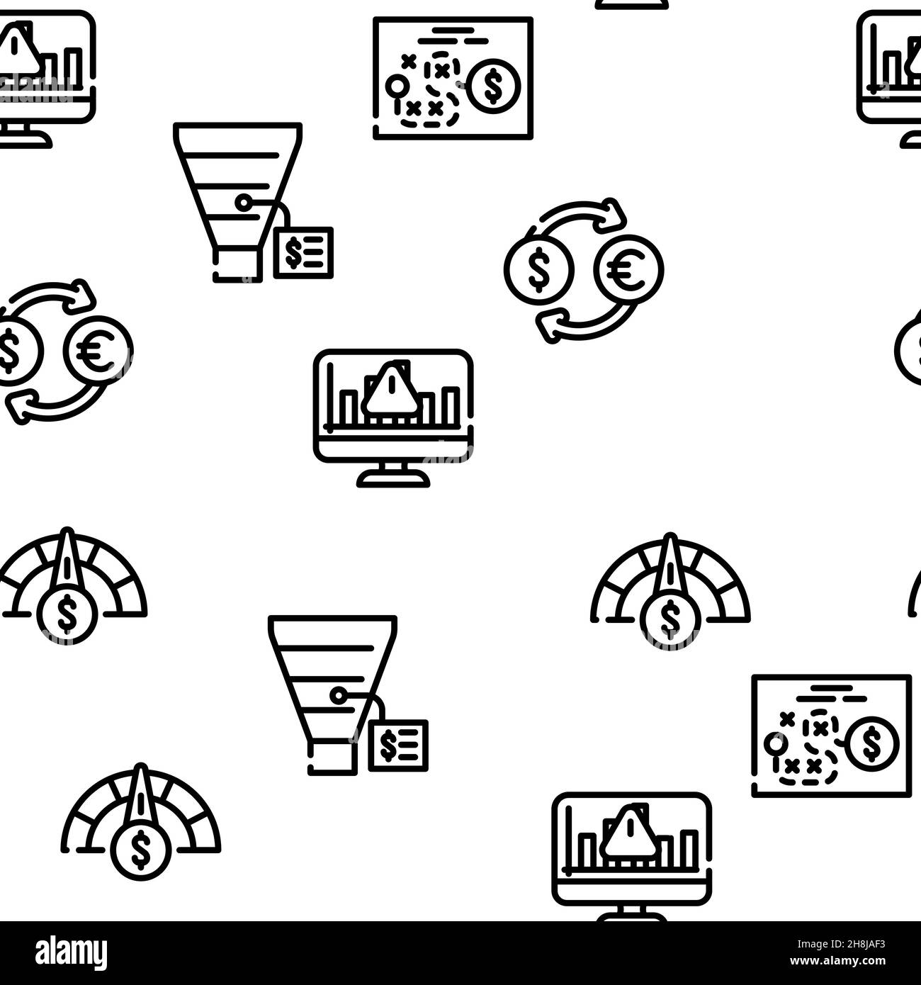 Business Intelligence Technology Vector Seamless Pattern Stock Vector