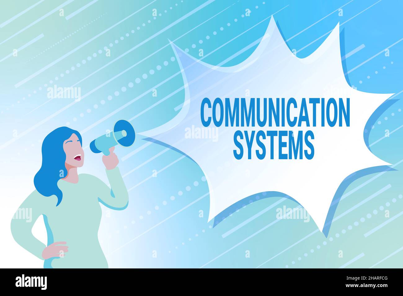 Writing displaying text Communication Systems. Business showcase Flow