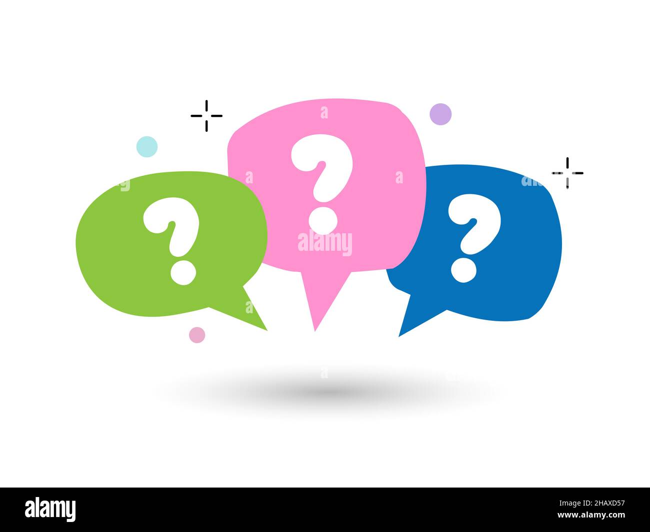 Question mark icon in color speech bubble. Dialogue and questions sign