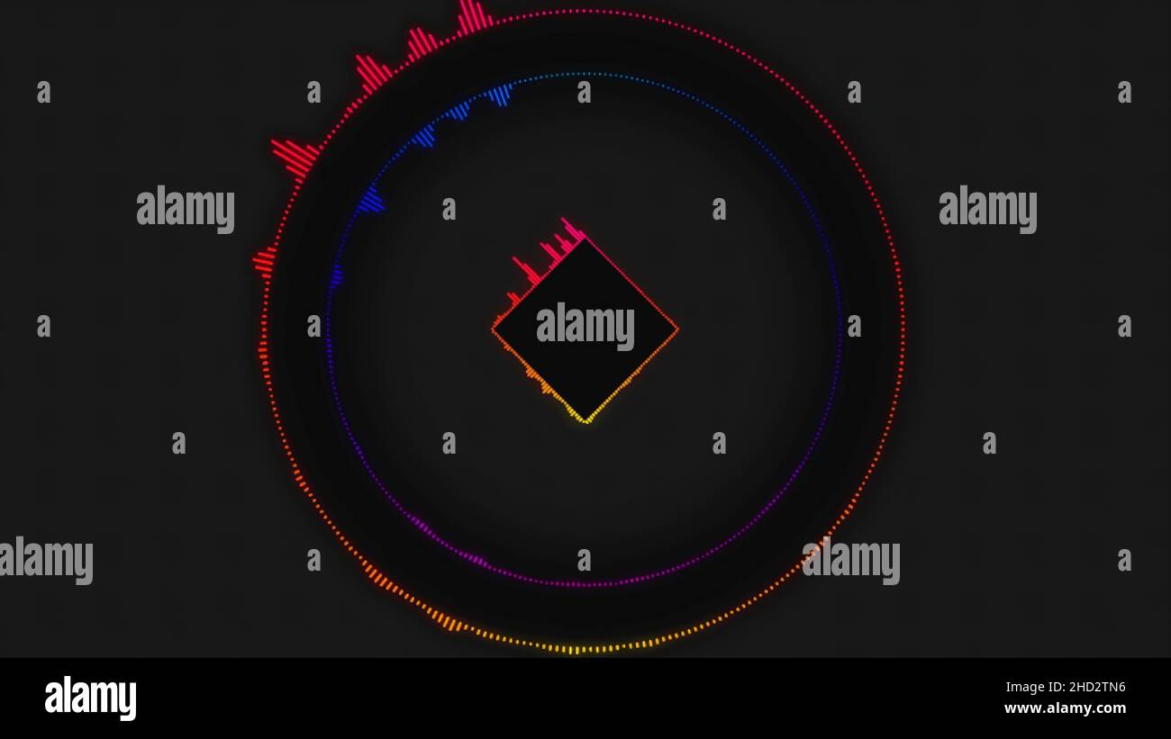 Simple Circle Equalizer Audio Spectrum Color Background. Soft box color