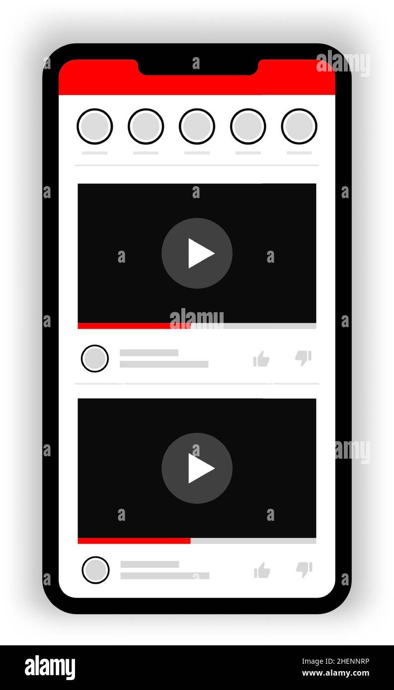Smartphone with multimedia player app design. Mobile video player
