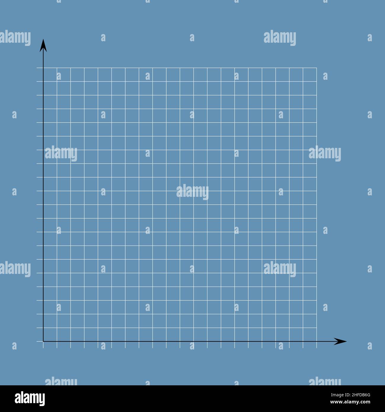 Grid paper. Mathematical graph. Cartesian coordinate system with xaxis