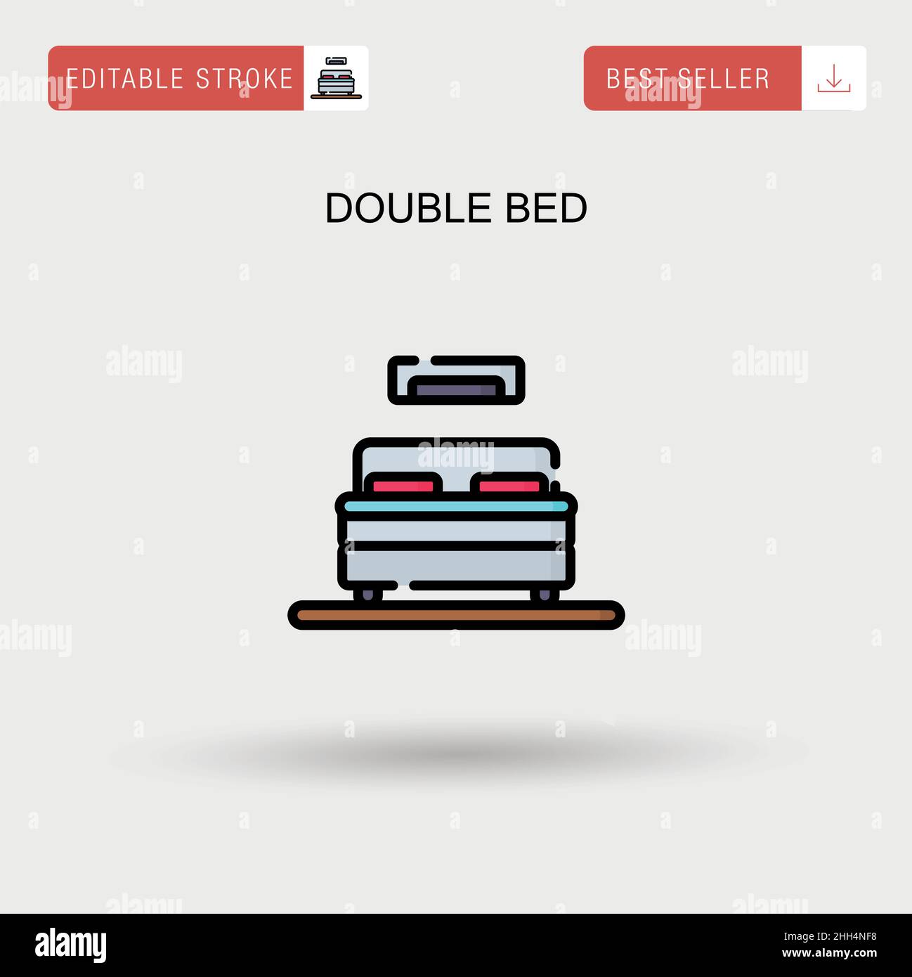 Double bed Simple vector icon Stock Vector Image & Art Alamy