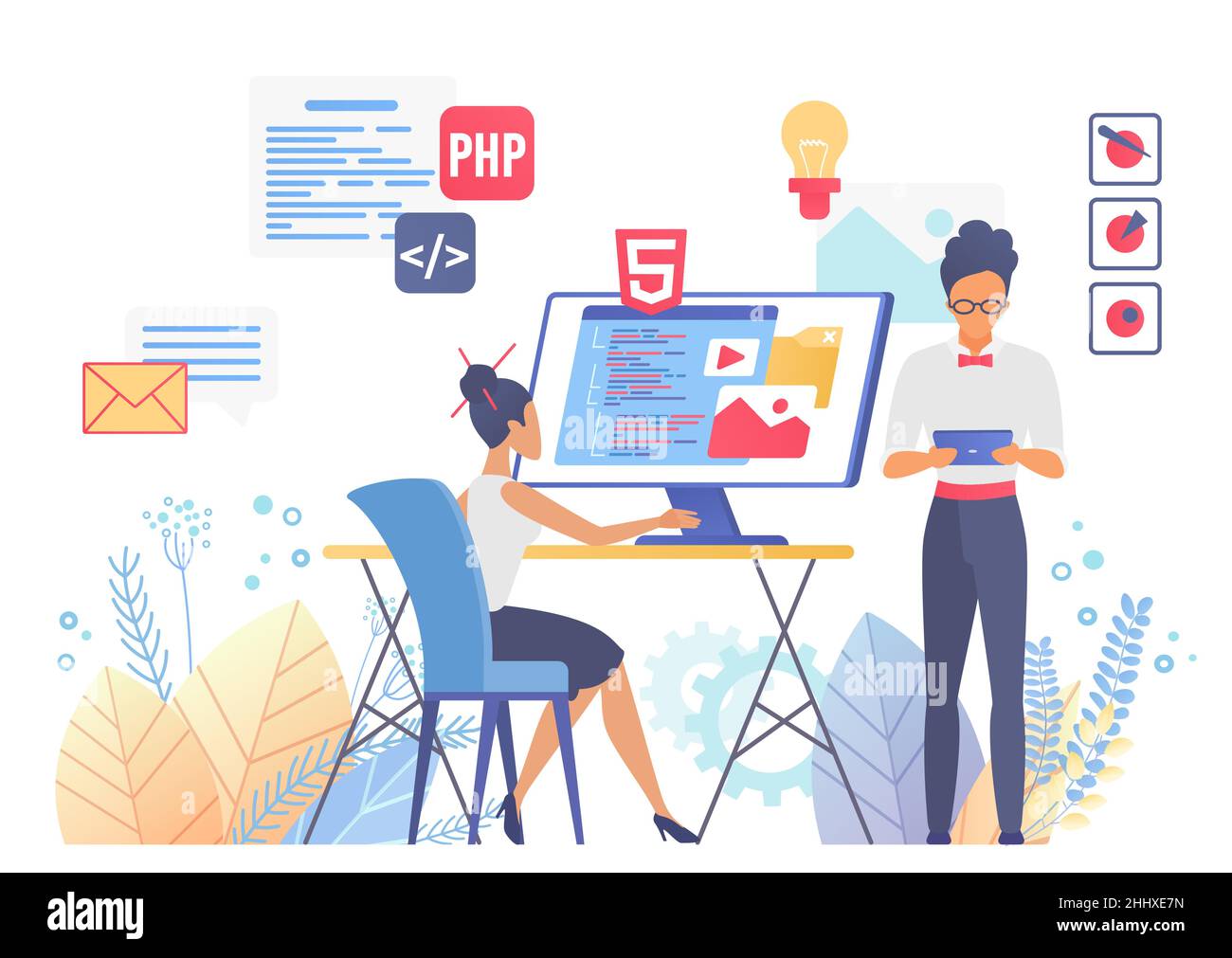 Programming and coding, UX UI web design, responsive interface