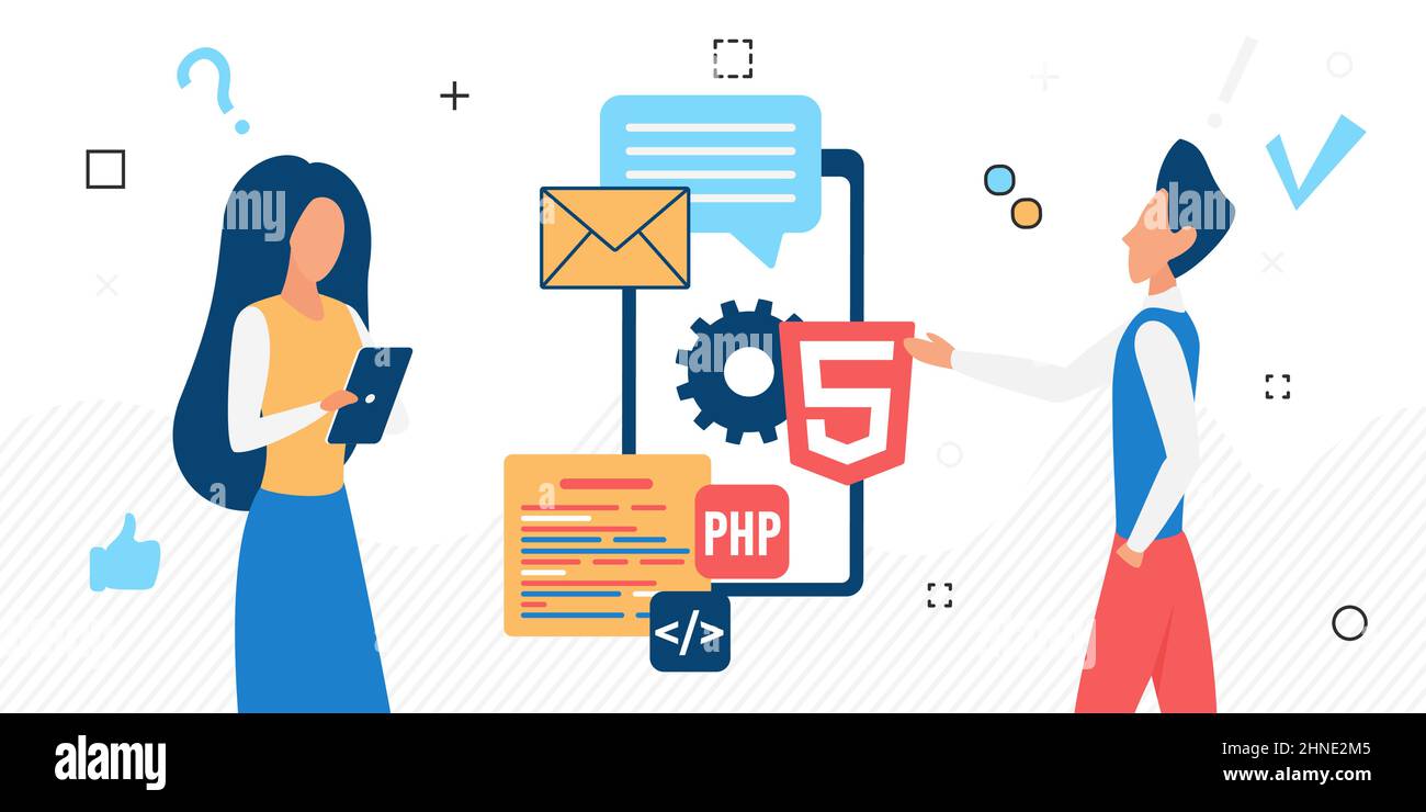 Software mobile engineer developing application. User interface and