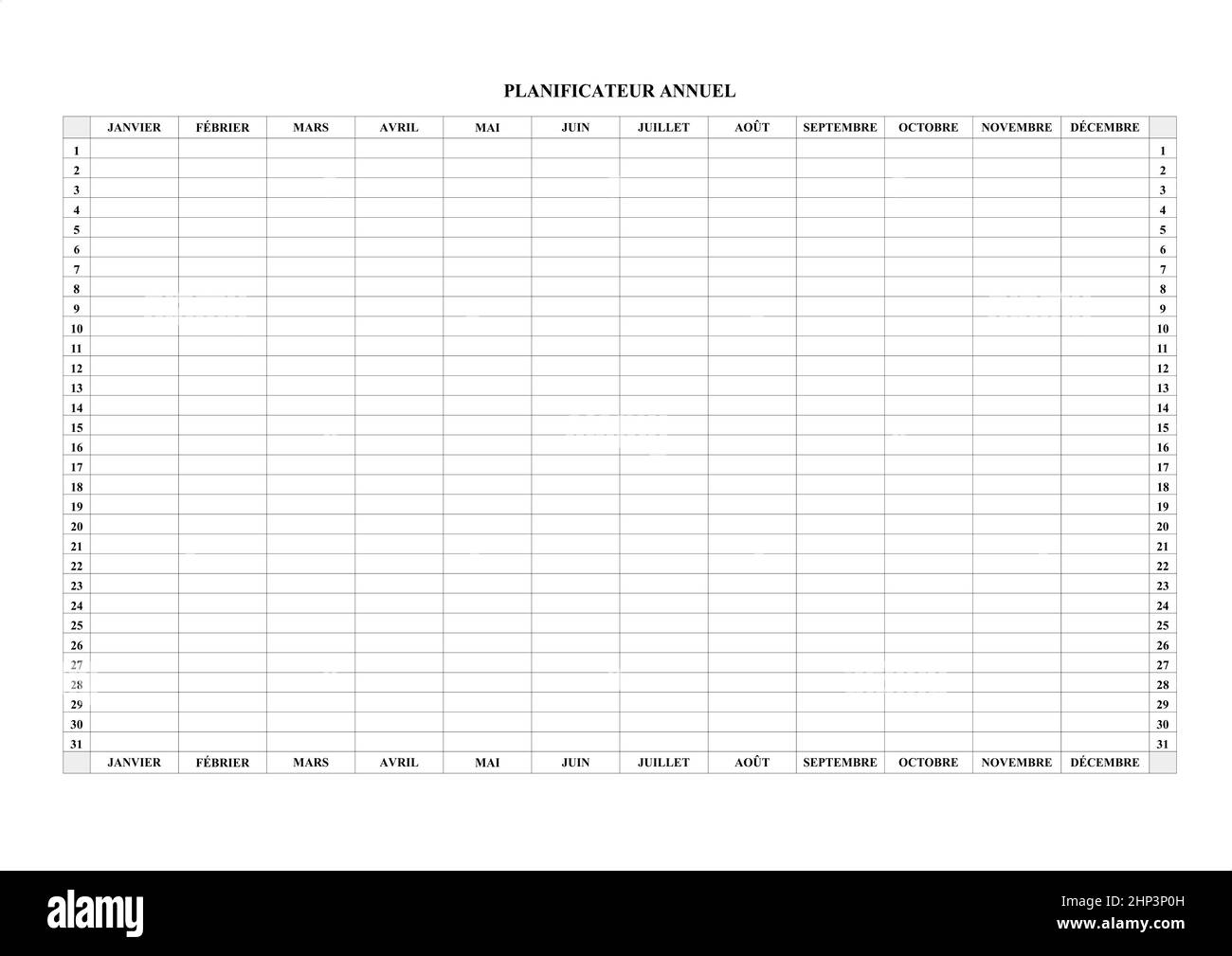 Yearly calendar 2022 schedule with empty cells to write