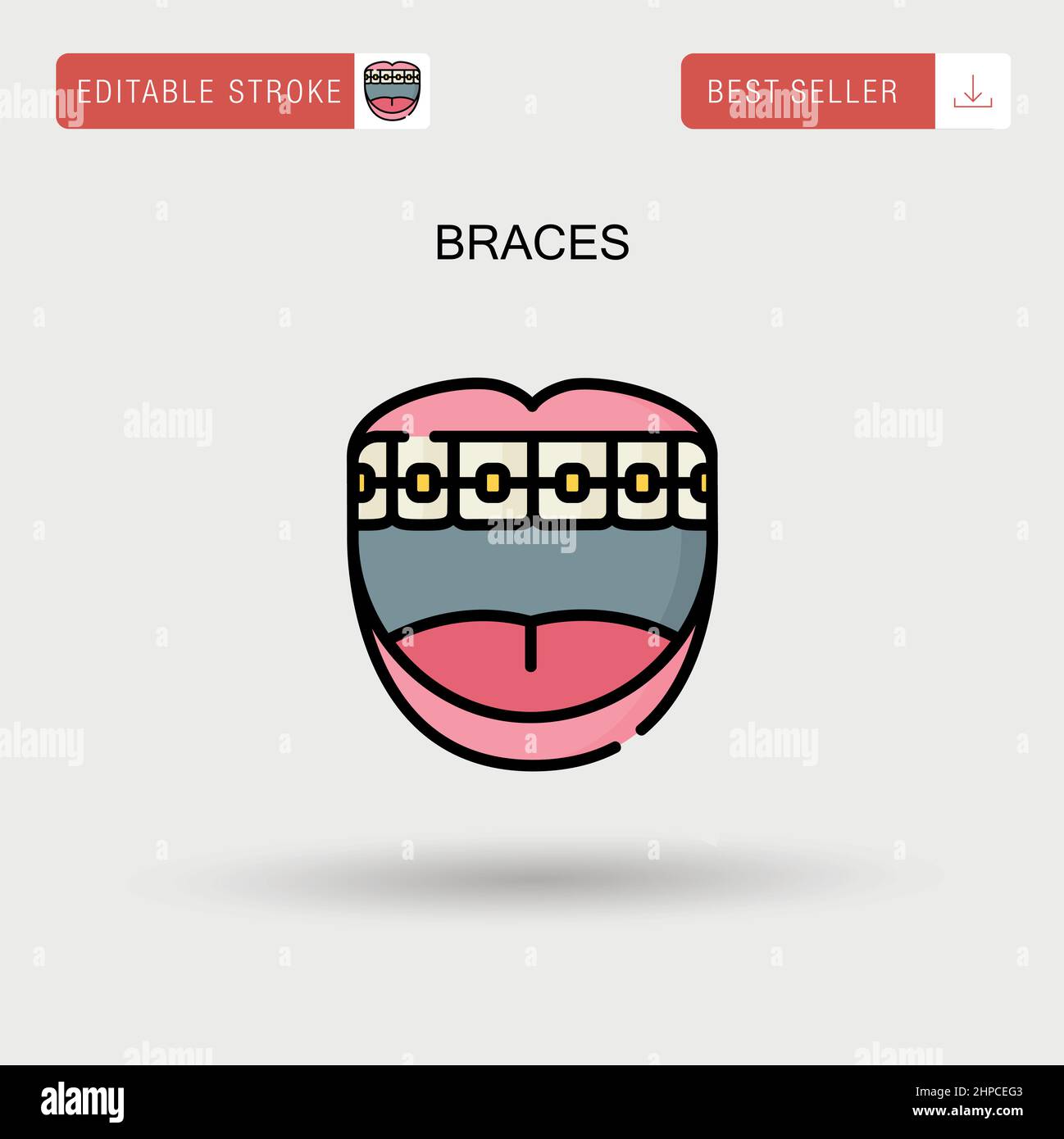 Young girl with braces Stock Vector Images Alamy