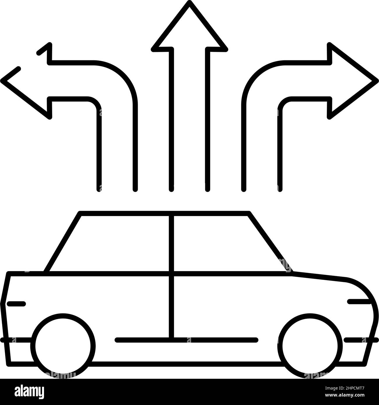 car directions line icon vector illustration Stock Vector Image & Art