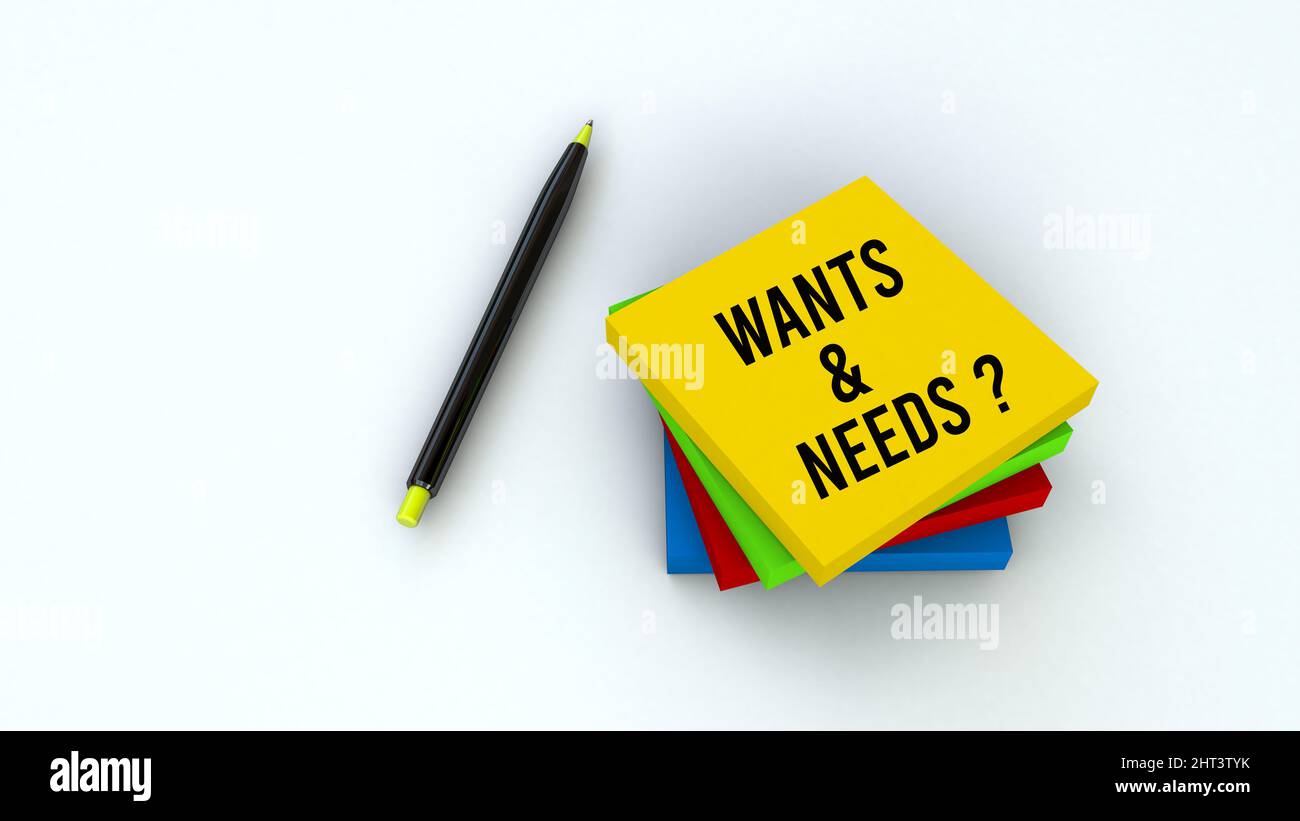 Wants and needs Stock Photo - Alamy