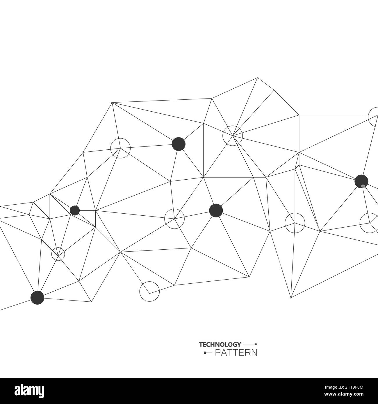 Abstract connection structure with dots and lines. Vector background