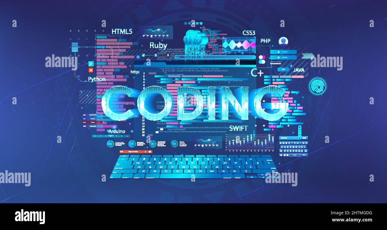 Programming concept. Artificial intelligence neural network coding